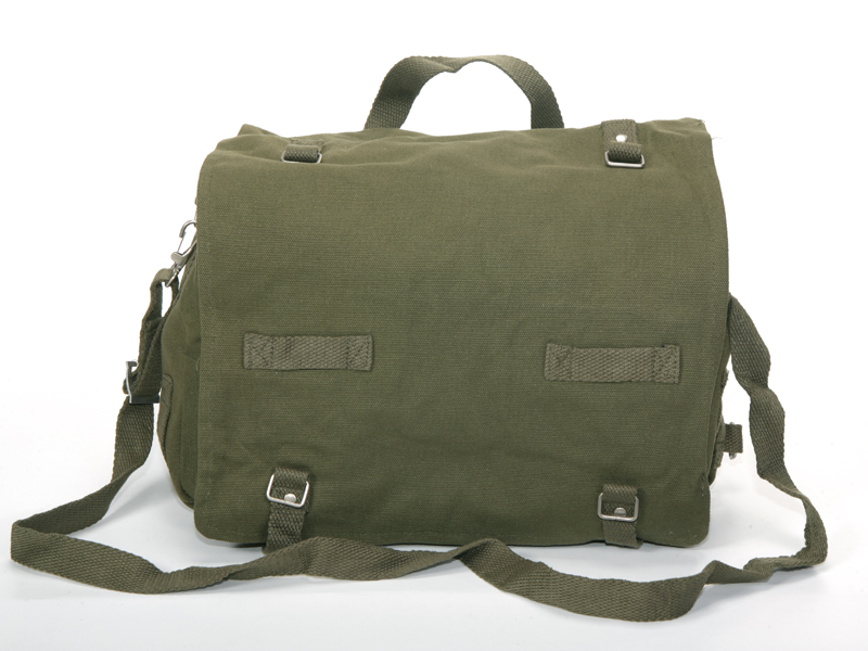 Borsa tracolla modello tascapane tedesco cotone verde nero woodland