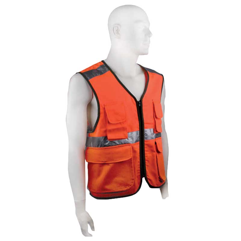 Gilet smanicato panciotto arancio catarifrangente uomo sicurezza soccorso