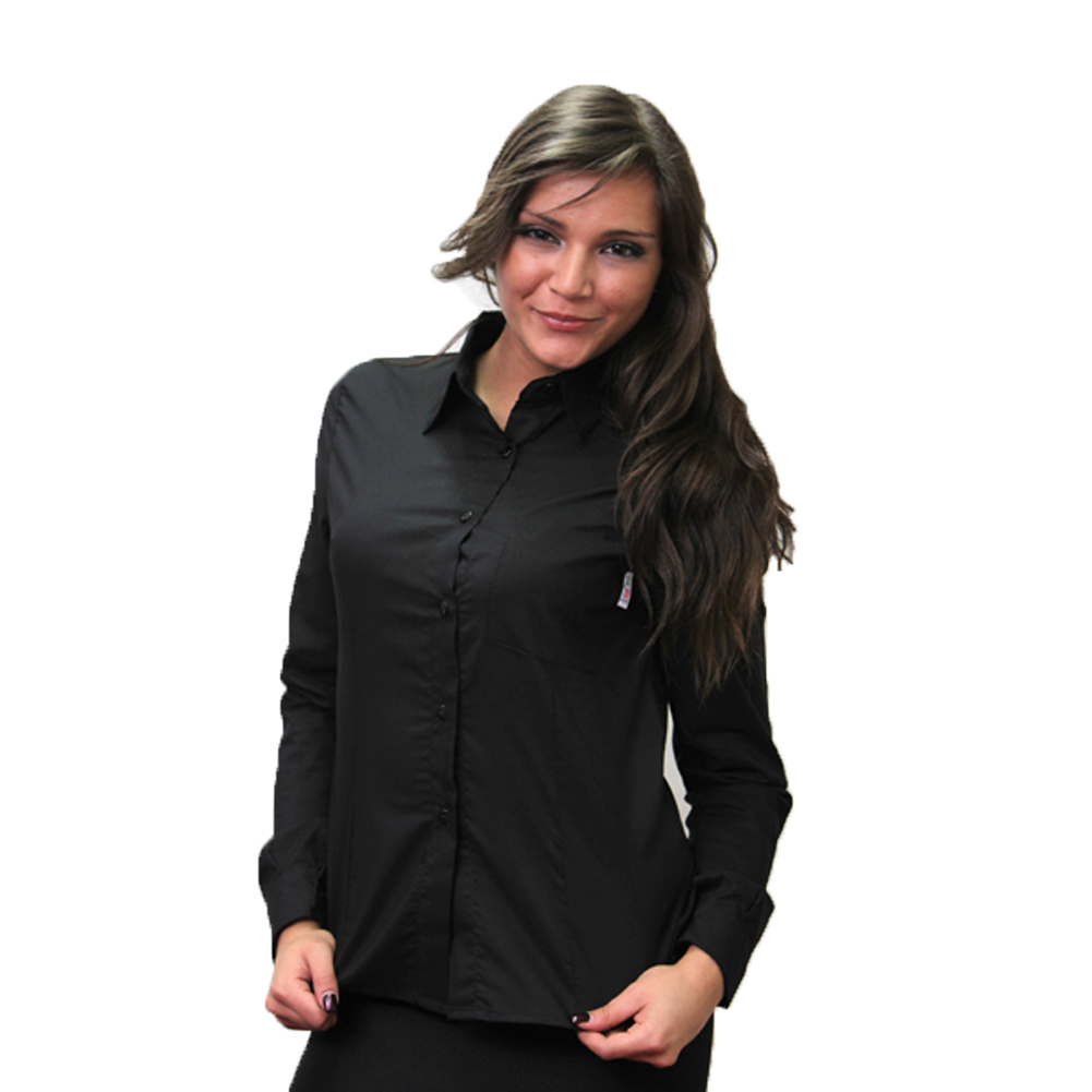 Camicia blusa da donna lavoro alberghiero hotel cotone manica lunga Personalizzabile con il tuo logo