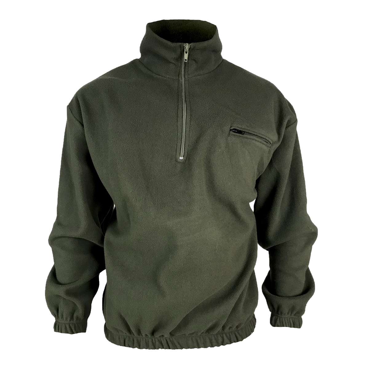 FRT-000012474 - Maglioni - fratelliditalia abbigliamento militare e softair  e abiti da lavoro - Maglione maglia Pile termico made in italy mezza zip  verde uomo caccia neve inv