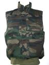Gilet imbottito da caccia cotone carniera sul retro col. Verde Mimetico