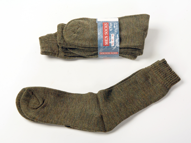 Calza calzini spugna sport corti lana acrilico verde mimetico blu 5 paia