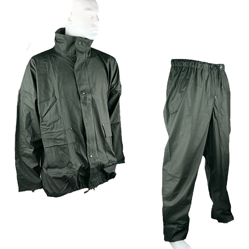 Completo giacca e pantalone tuta impermeabile pvc sport pioggia uomo antivento