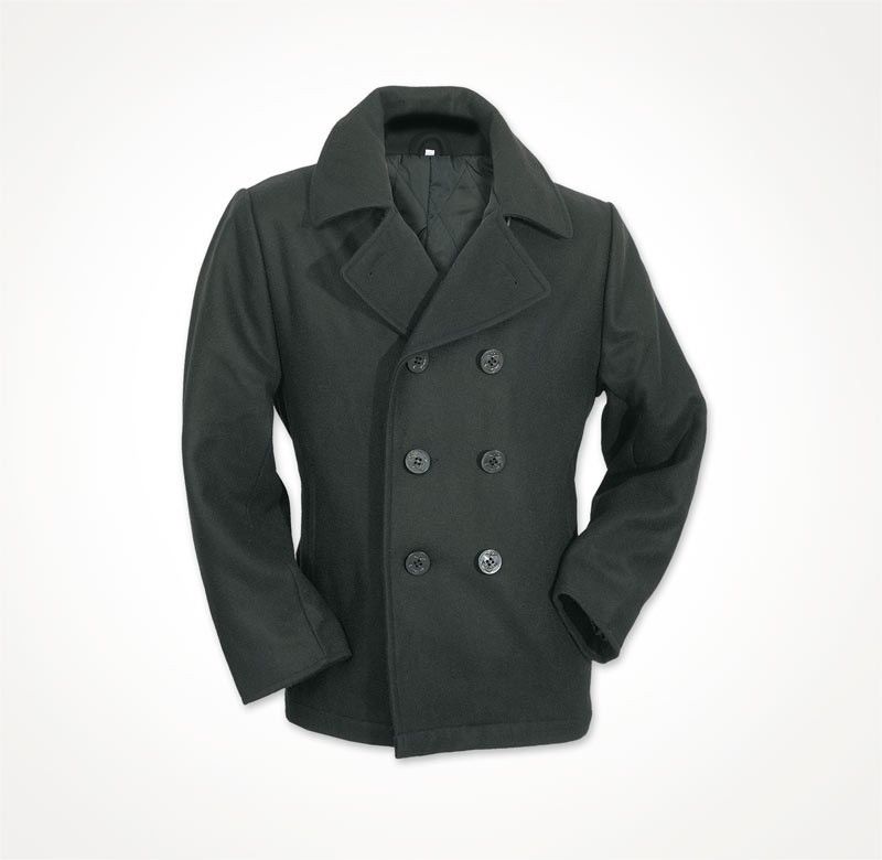 Giacca militare americana marinaio marina nera cappotto giaccone sea