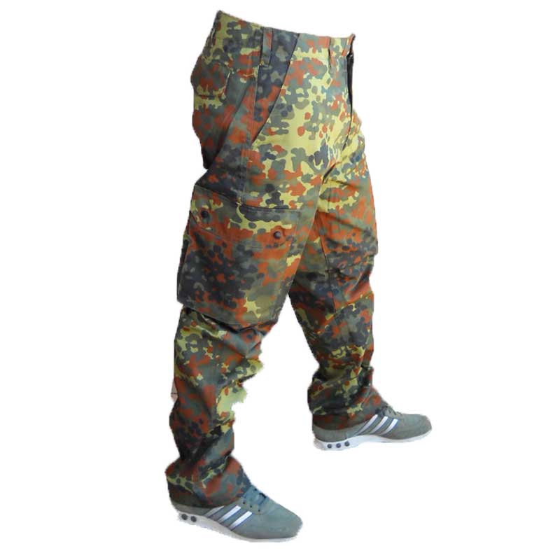 Pantalone pantaloni calzoni militari flecktarn cotone Army  Softair Caccia pesca