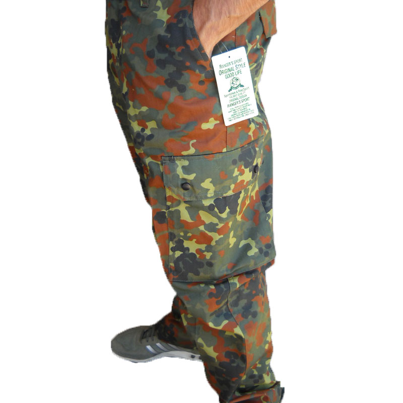 Pantalone pantaloni calzoni militari flecktarn cotone Army  Softair Caccia pesca