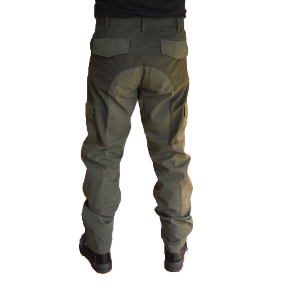 Pantalone calzoni  canvas tasche caccia cacciatore impermeabile verde
