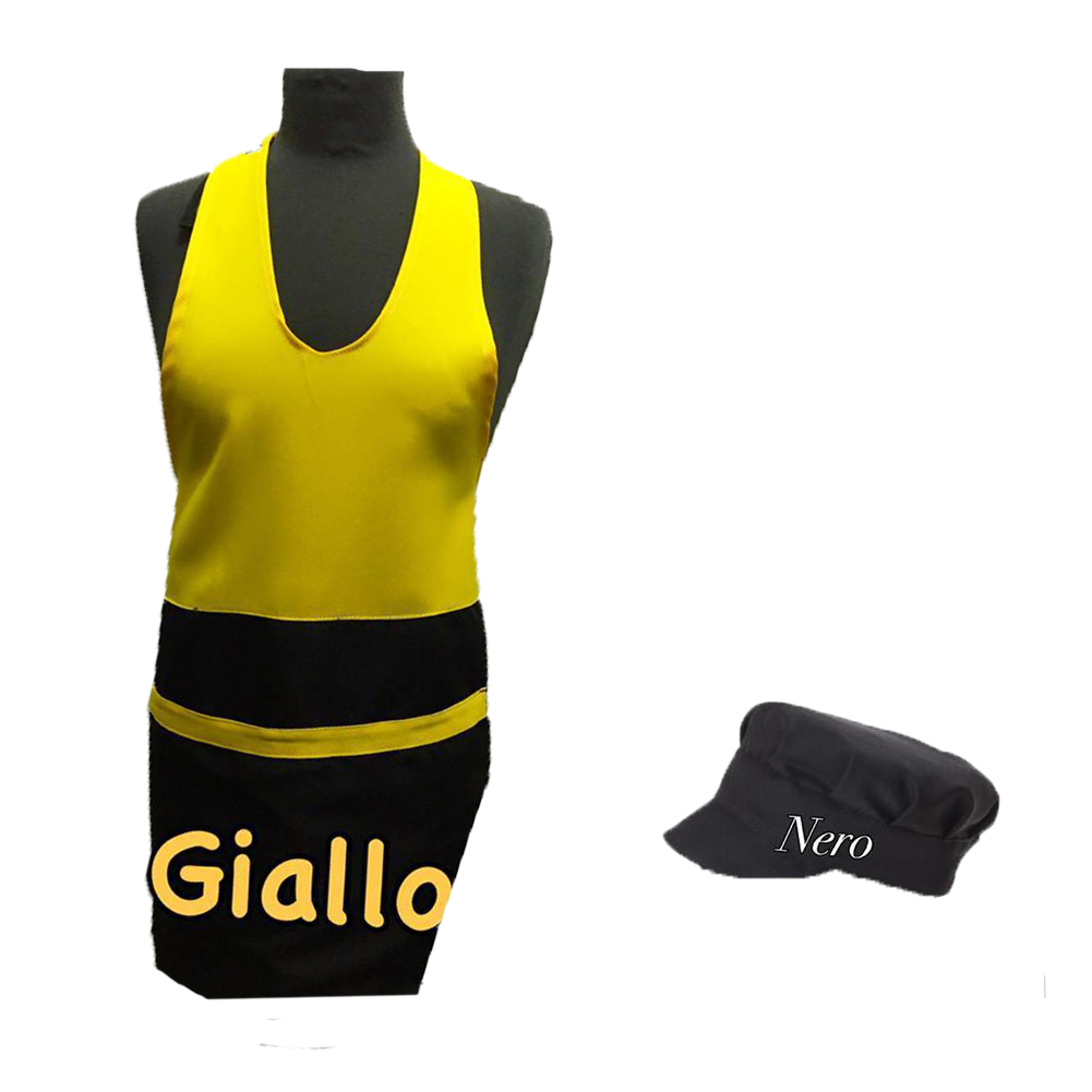 Grembiule paragilet cappello bar pub birreria rosticceria caffetteria kit set