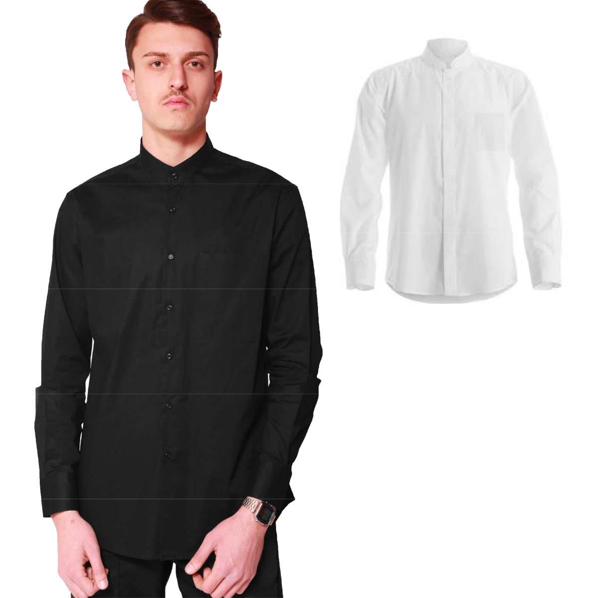 Camicia uomo cameriere inserviente lavoro sala pizzeria ristorante coraena - Personalizzabile con il tuo logo