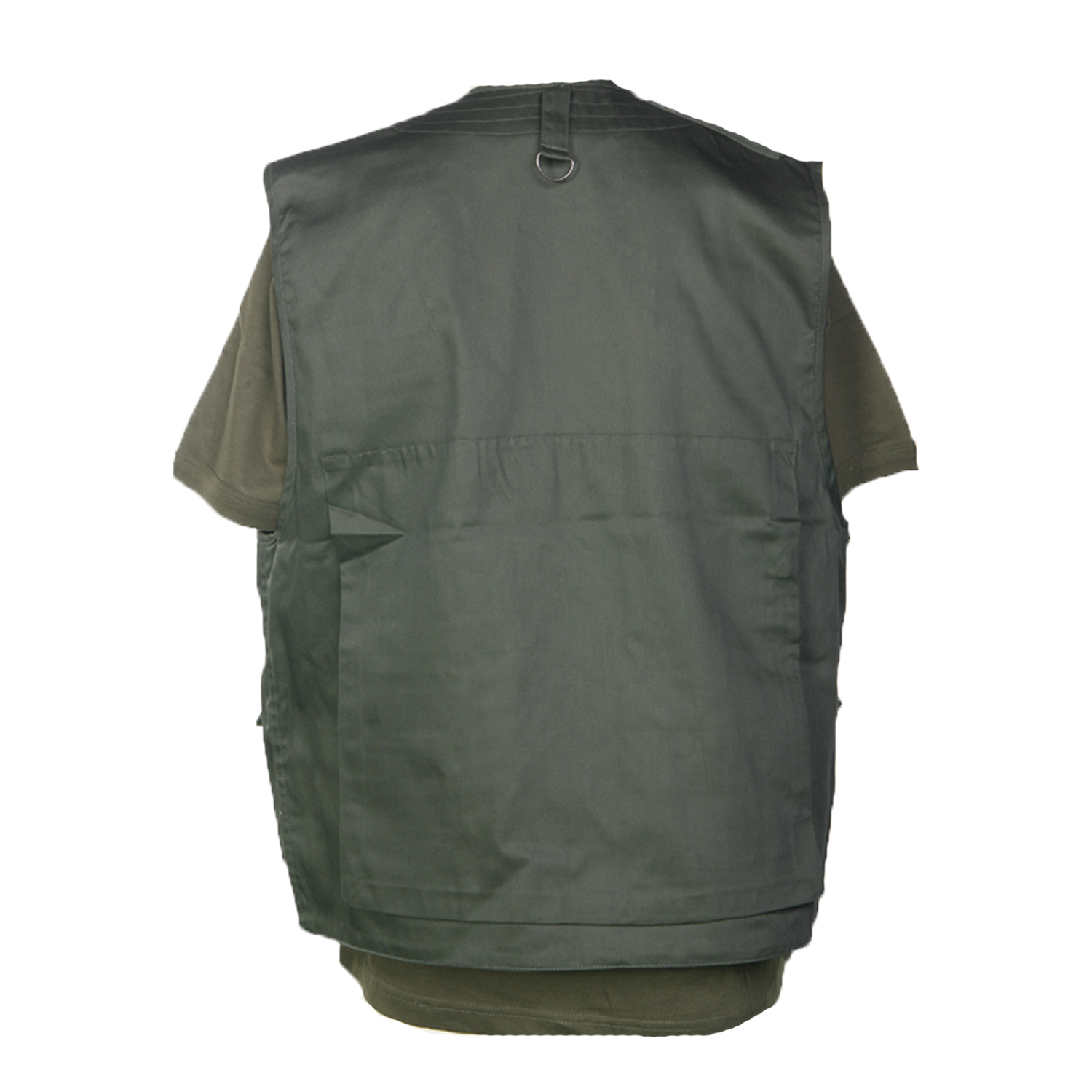 Gilet cartucciera caccia beccaccia ampia cerniera sul retro mimetico verde