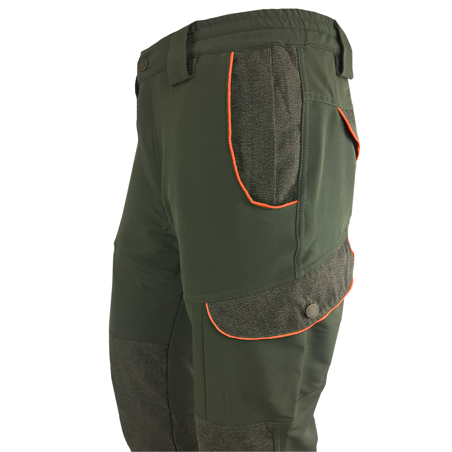 Pantalone calzoni elasticizzato riporti caccia uomo outdoor verde