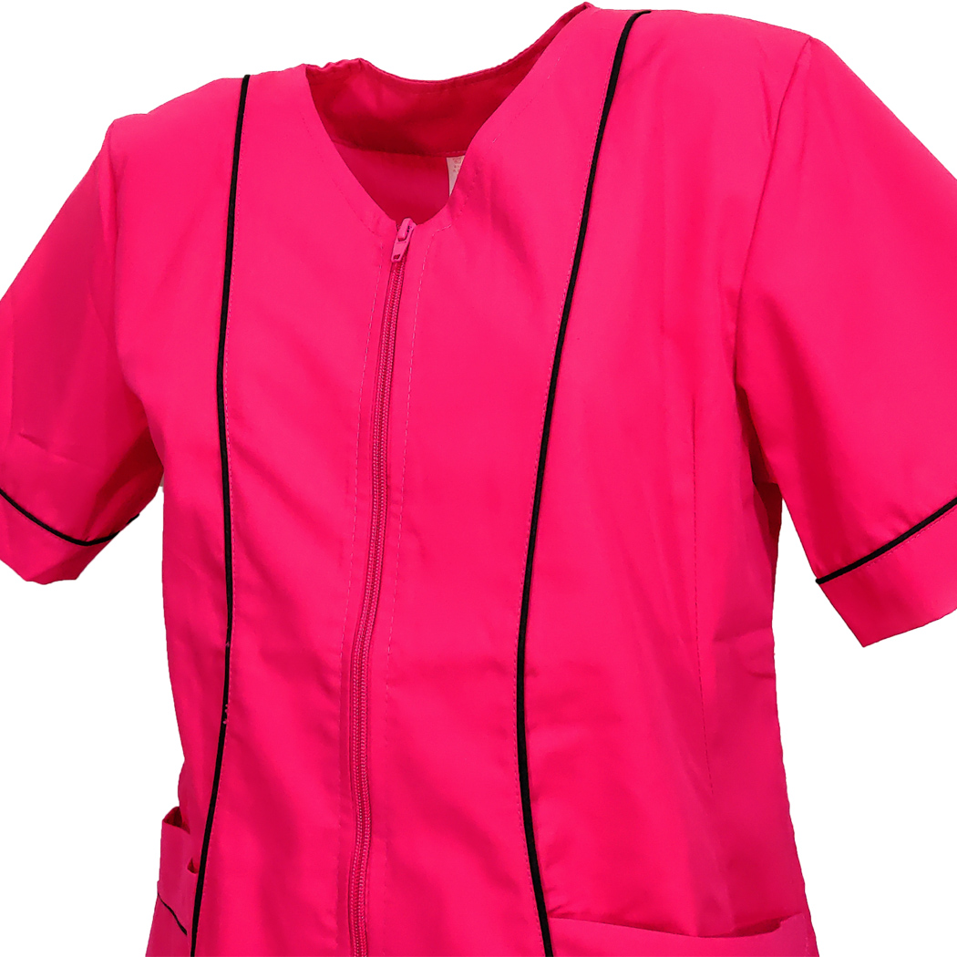 Hemden, zip-arbeitskleidung friseur, beauty-zentrum, frau, massage, slim - Personalizzabile con il tuo logo
