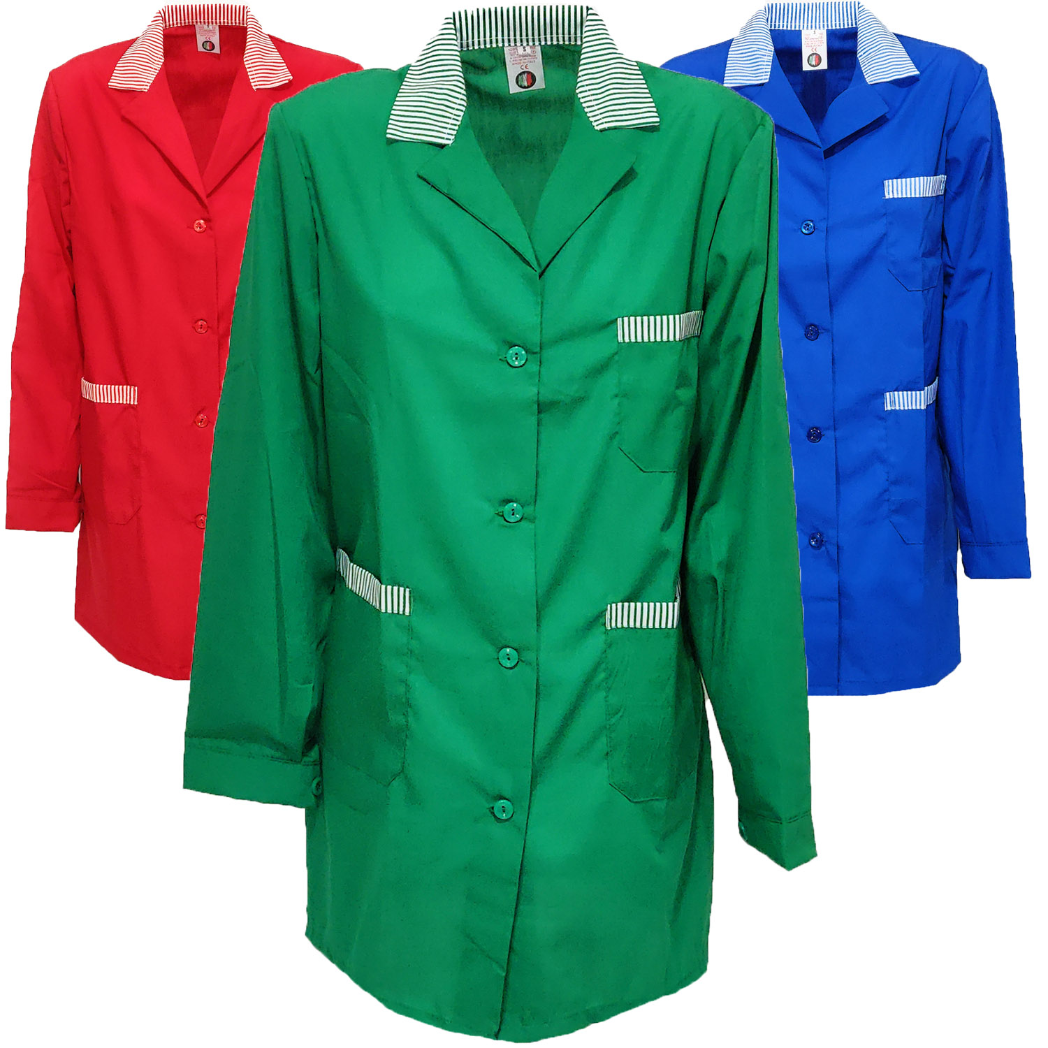 Camice grembiule donna cotone vari colori vestaglia pulizie maestra scuola asilo lavoro personalizzabile