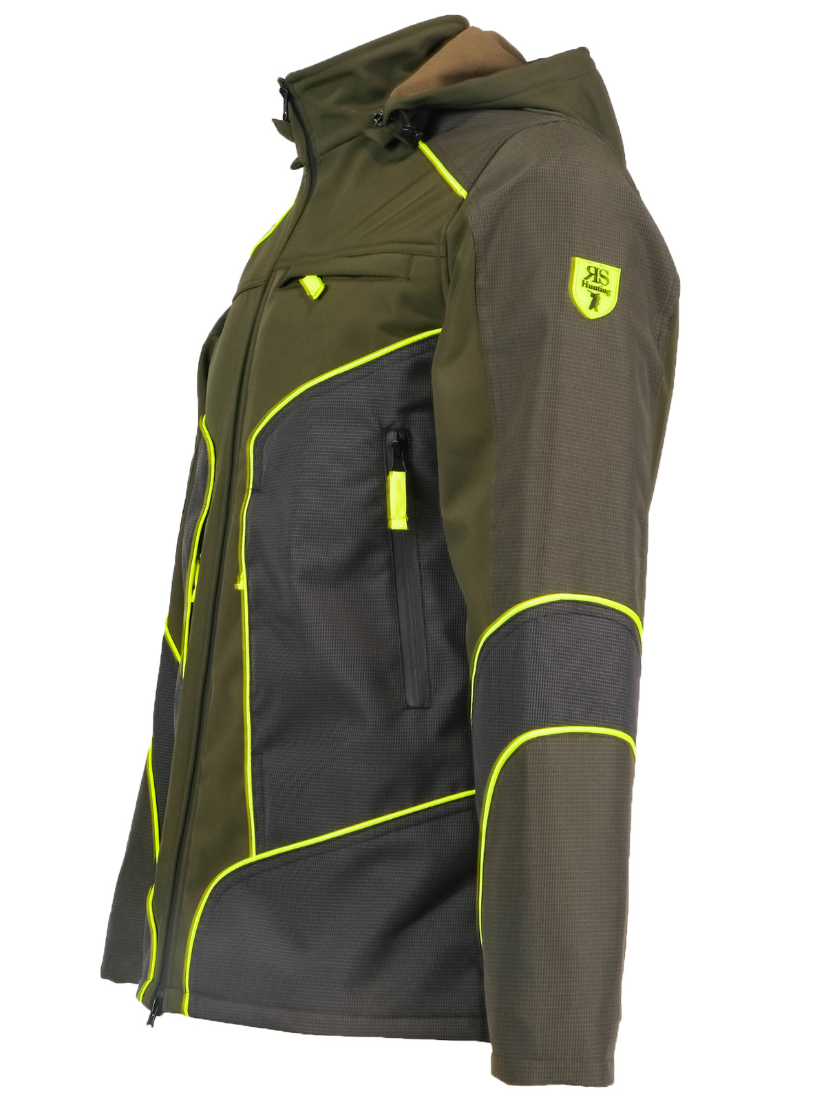 Giacca giubbino softshell caccia pesca abbigliamento tecnico uomo cappuccio - Personalizzabile con il tuo logo