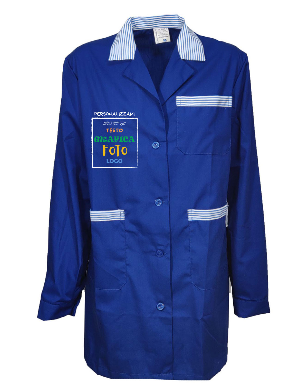 Camice casacca grembiule maestra scuola asilo pulizie donna supermercato lavoro - Personalizzabile con il tuo logo