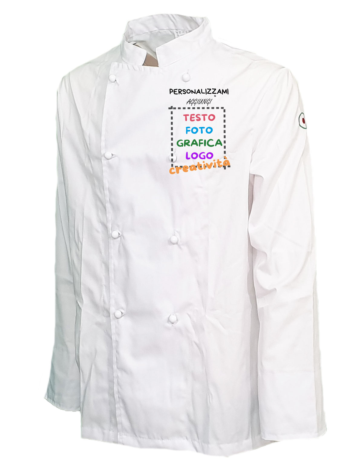 Giacca casacca da uomo per chef taglie da XS a 4XL made in italy personalizzazione inlcusa