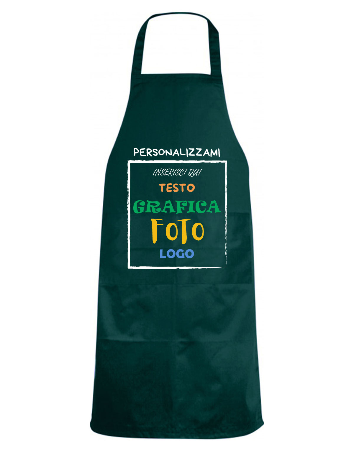 Grembiule paravanti con PERSONALIZZAZIONE tasca laterale Bianco -Nero -Rosso - Verde - Giallo Misura 82 X 60