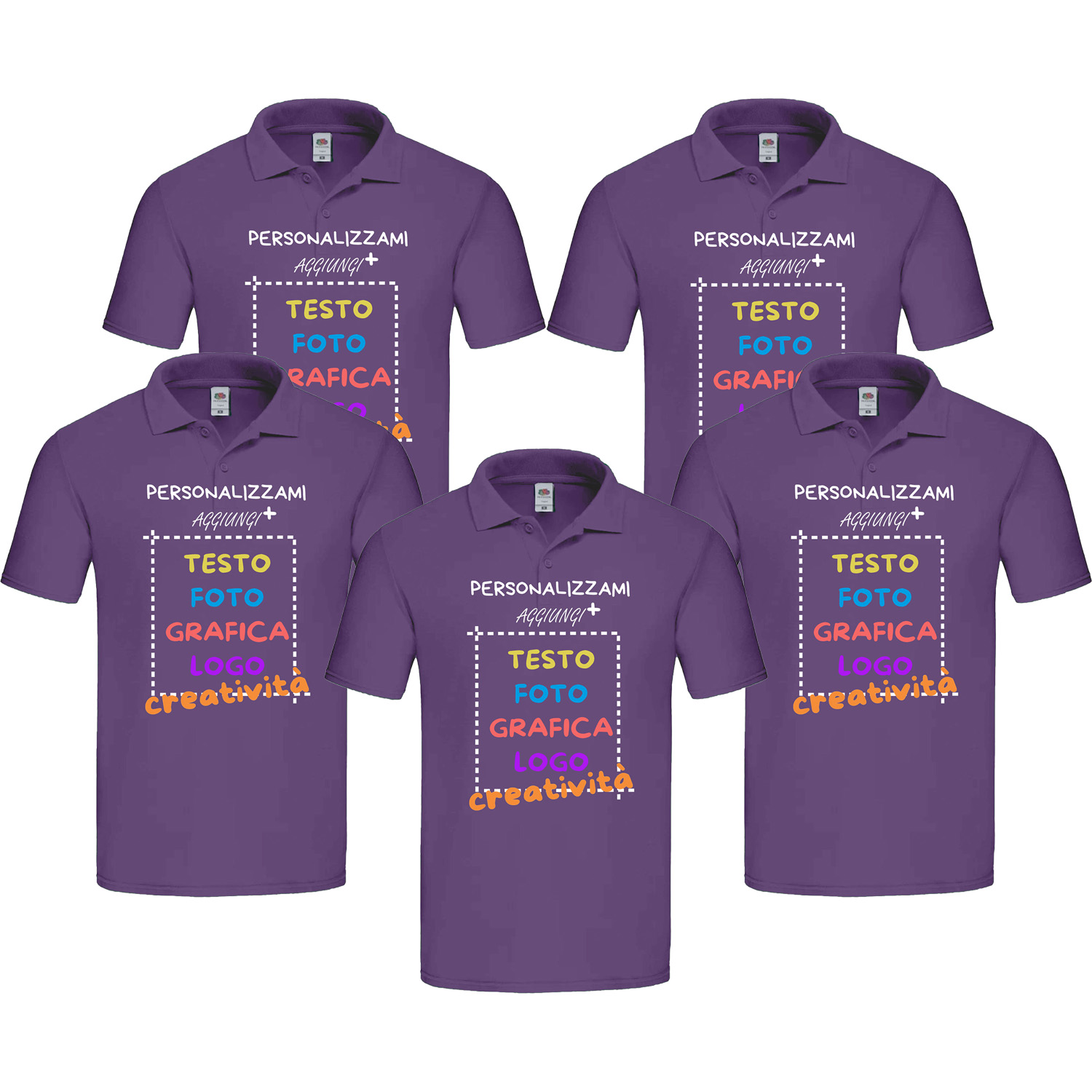 5 x Maglia polo da uomo per lavoro taglie da S a XXL vari colori