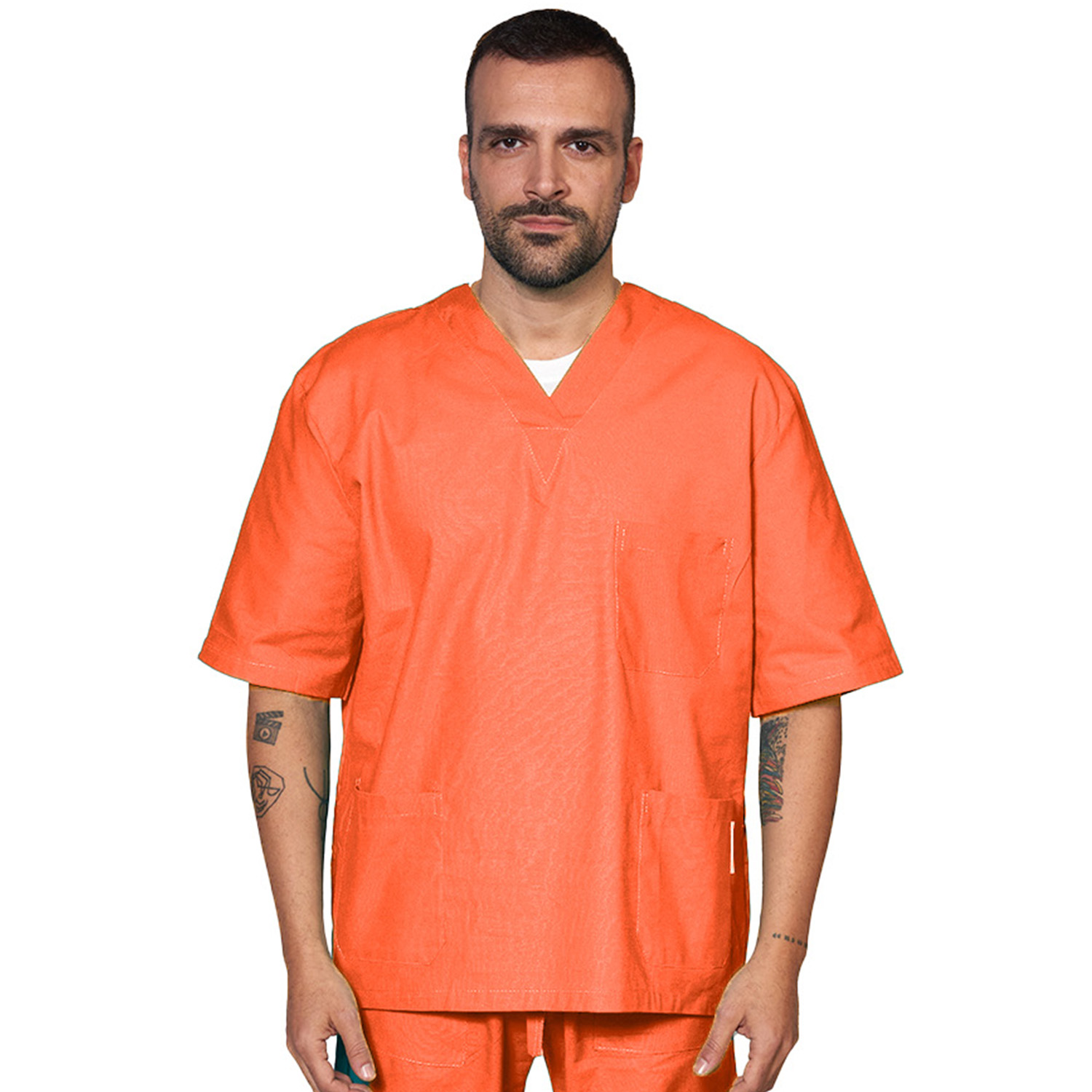casacca sanitaria medicale infermiere blusa lavoro scollo a V vari colori uomo donna