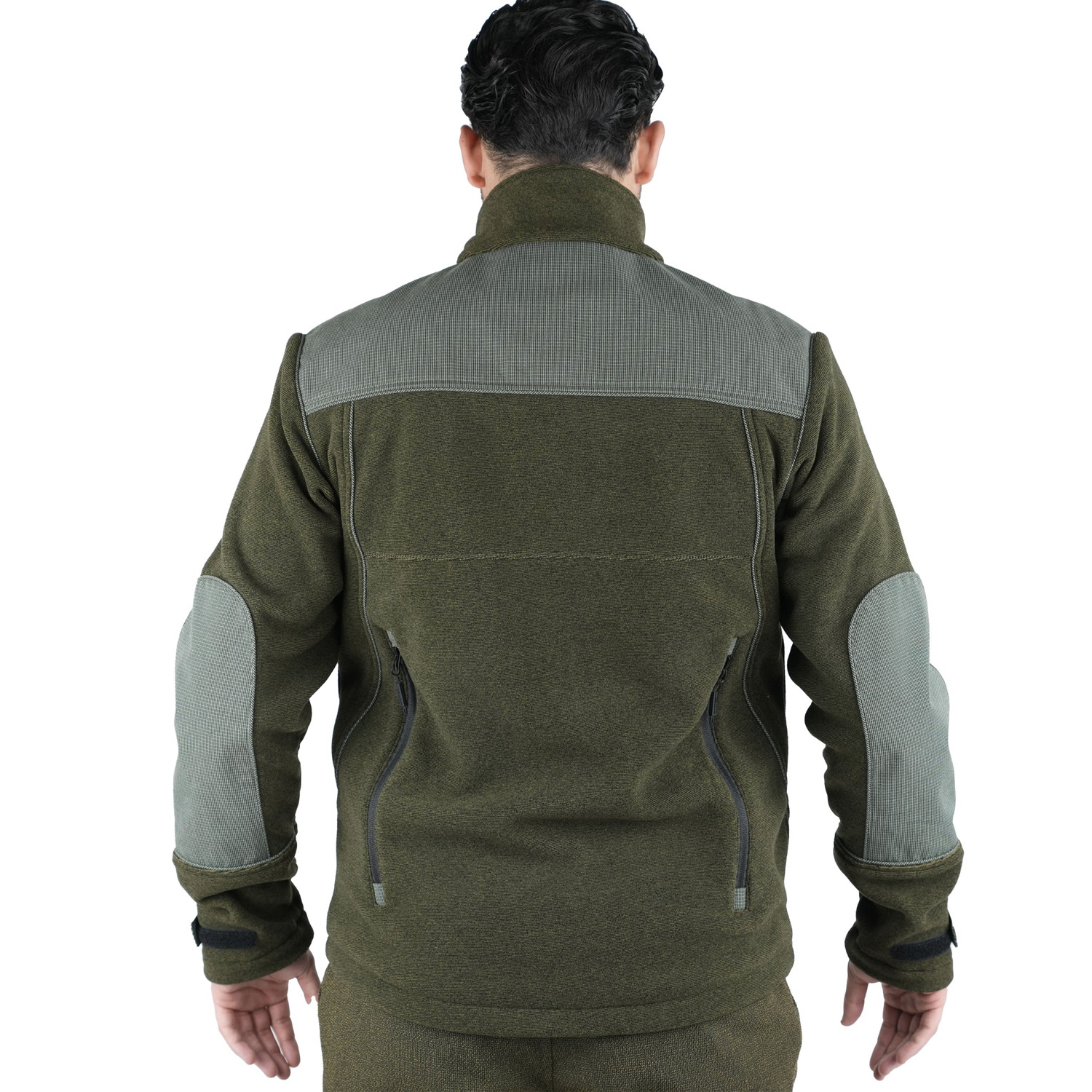 Giacca giubbino in Pile Con Rinforzi Zip Lunga  Arancio Fluo verde caccia uomo