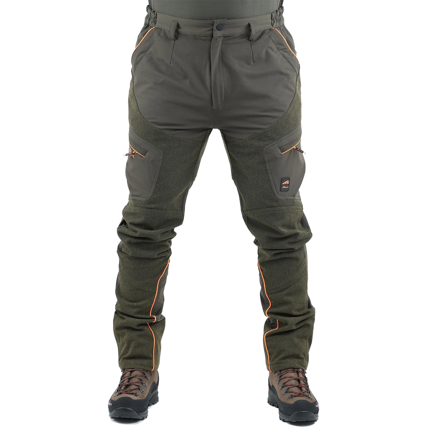 Pantaloni pantalone caccia slim traspirante verde elastico sport tecnico montagna