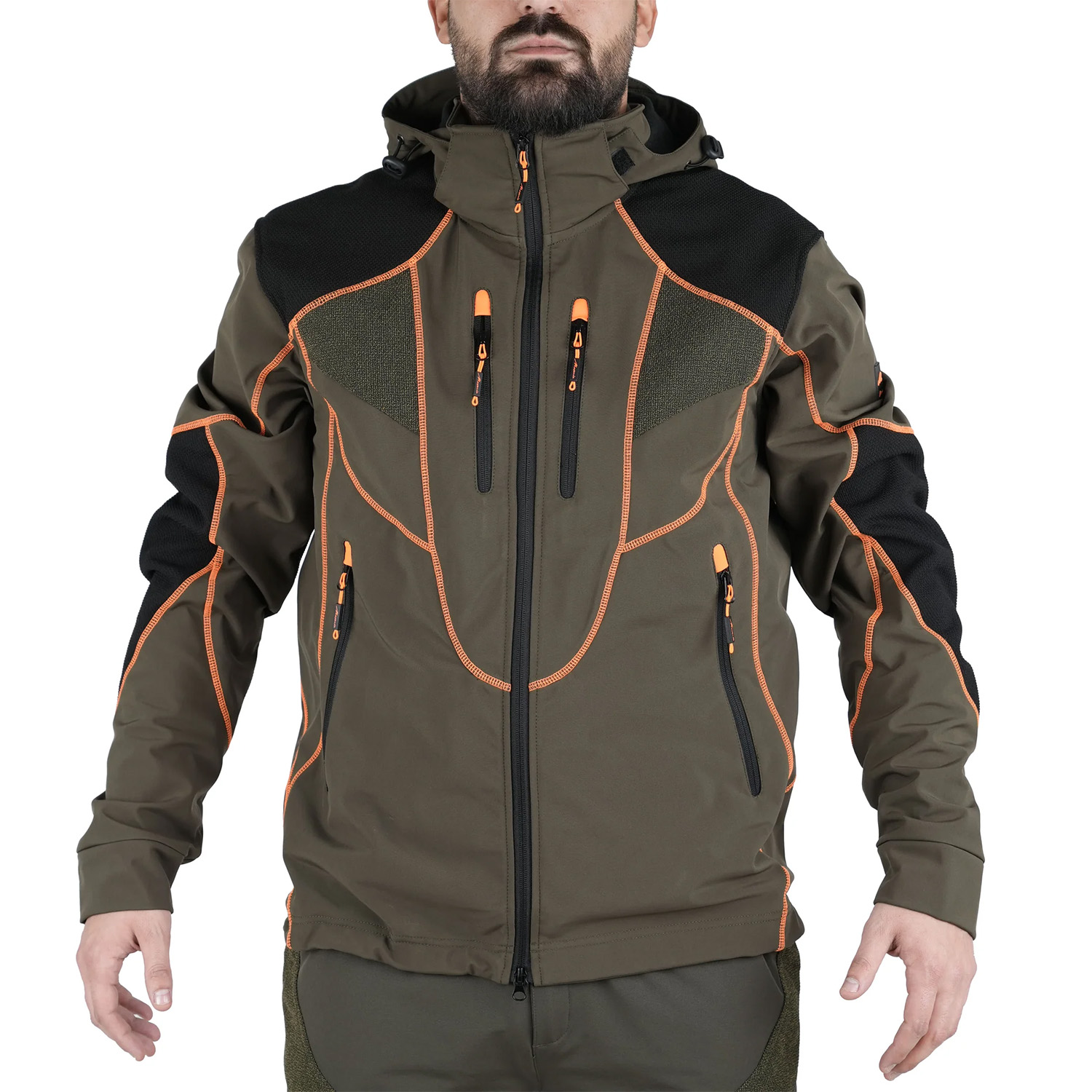 Giacca giubbino Softshell foderata in pile membrana M-tex Impermeabile Cappuccio