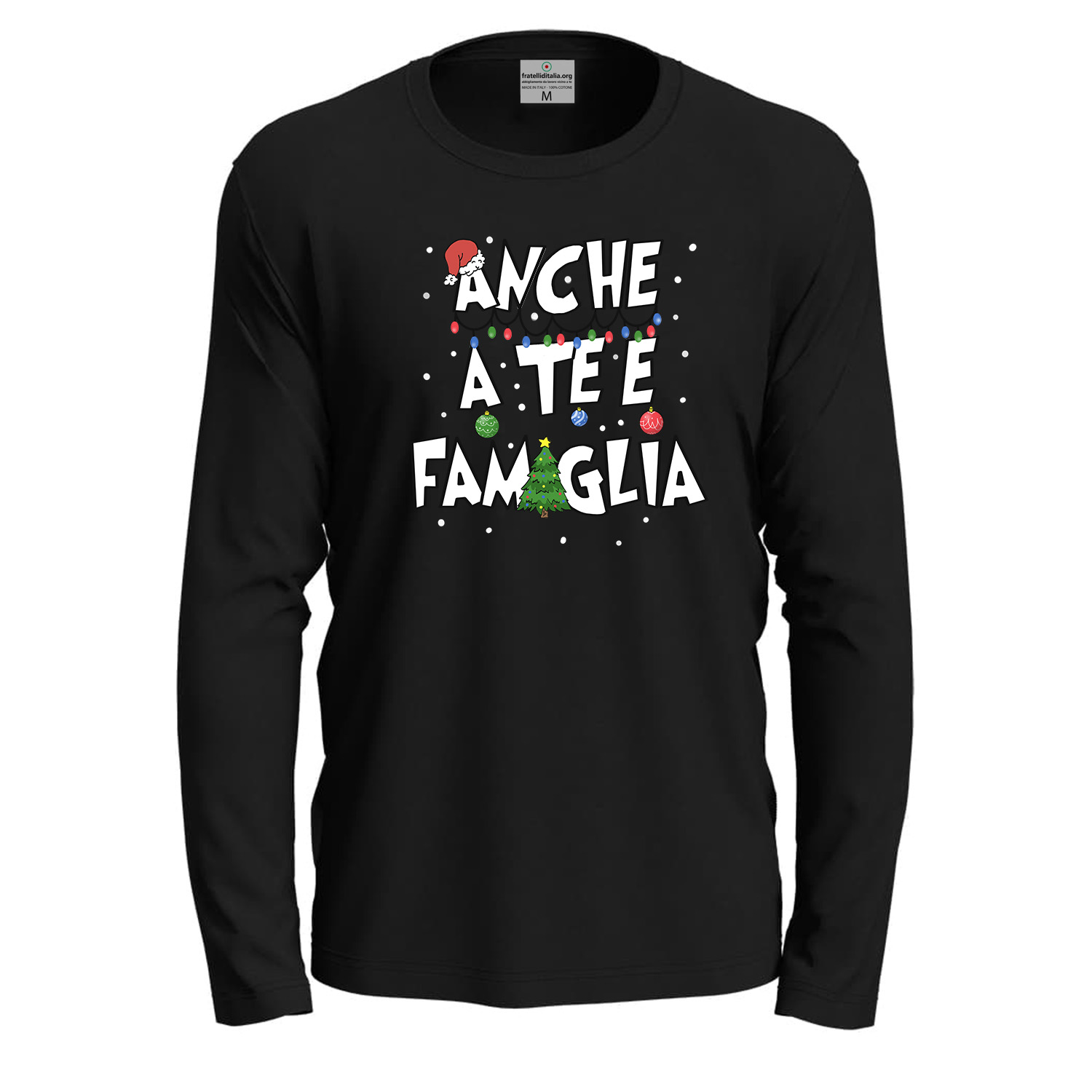 T-shirt Natalizia maglia  manica lunga stampa natalizia vestito Natale uomo donna