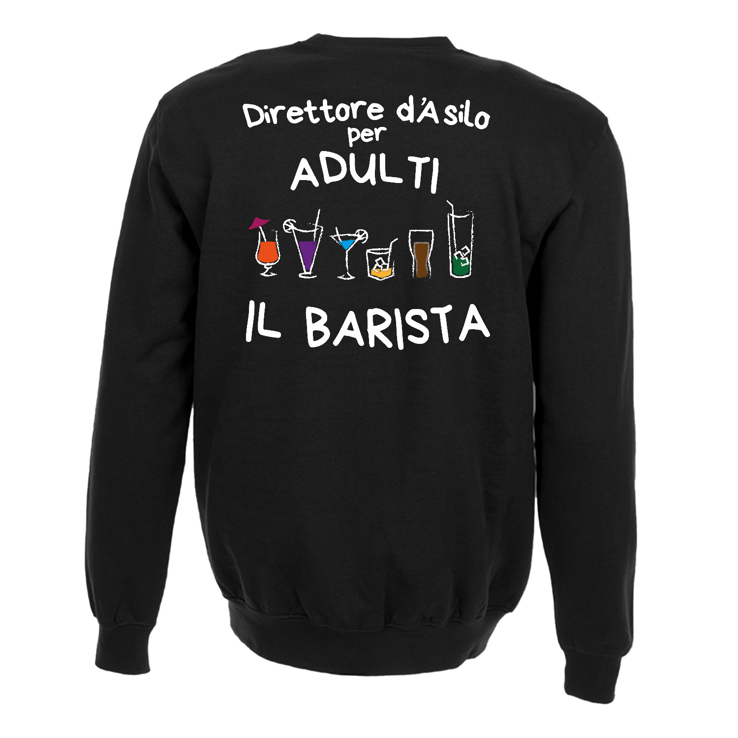 Felpa maglia con stampa spiritosa barman birreria barista bar enologo lavoro idea regalo uomo donna