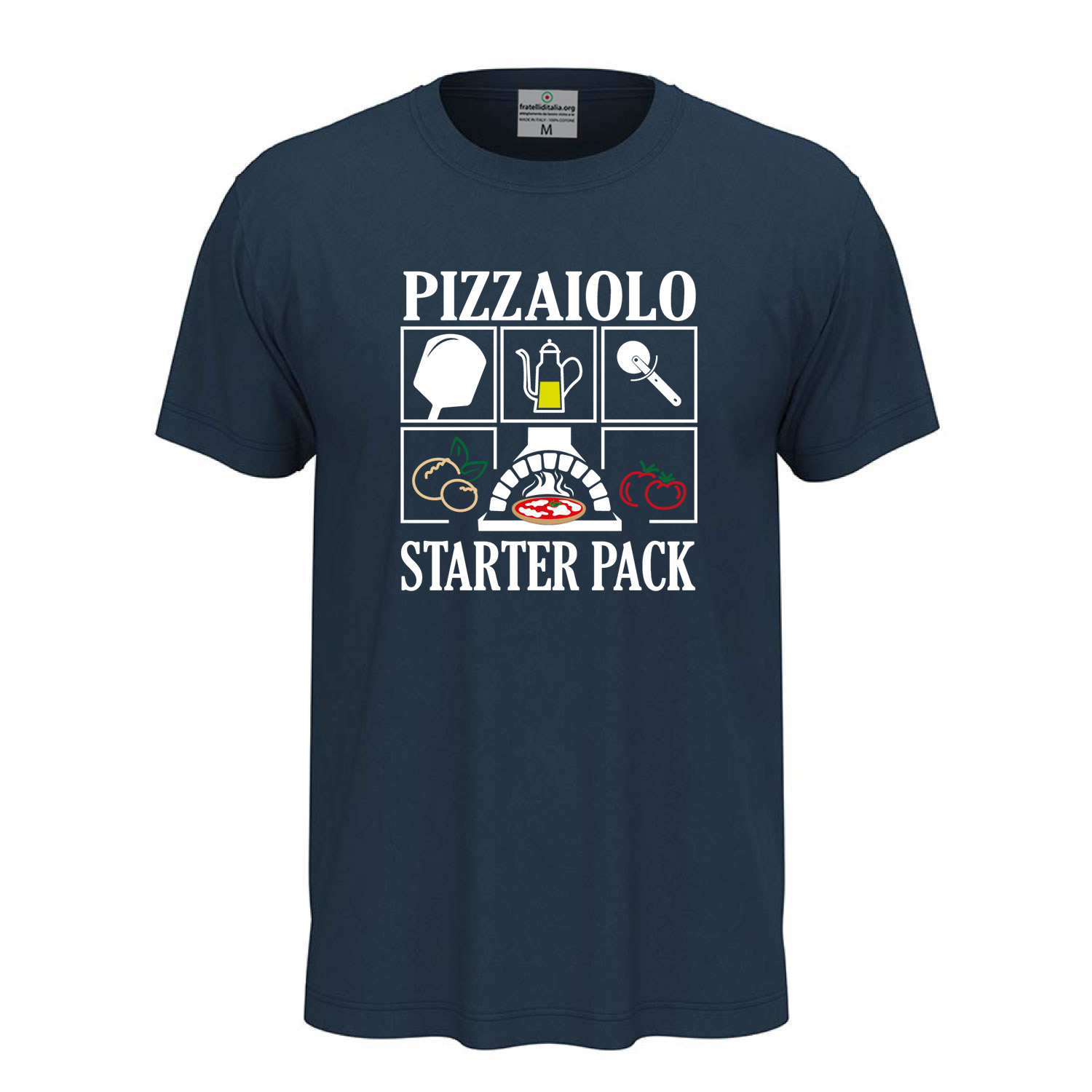 T-shirt classica unisex a manica corta con stampa, per pizzaioli, cuochi e amanti della pizza divertente