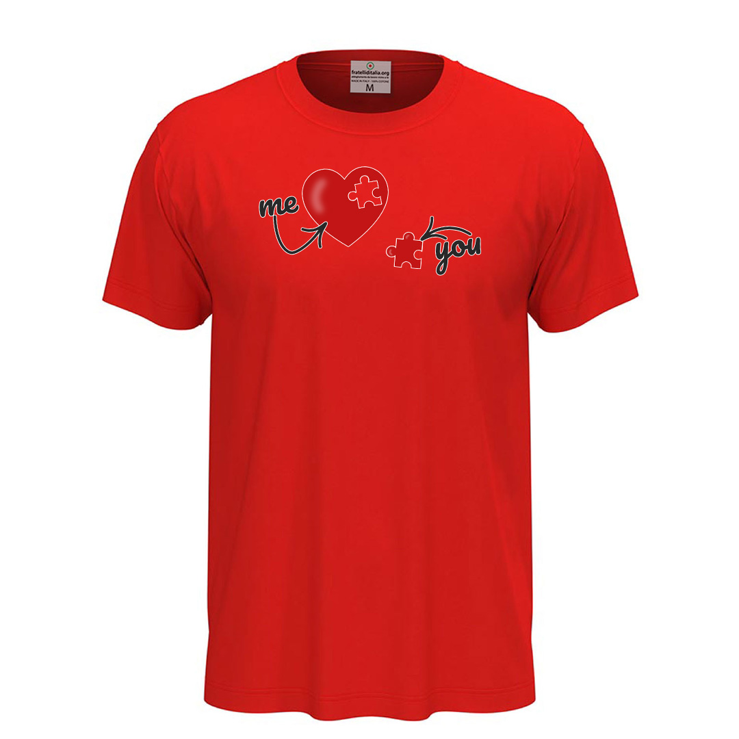 T-shirt maglia io e te unisex a manica corta con stampa\