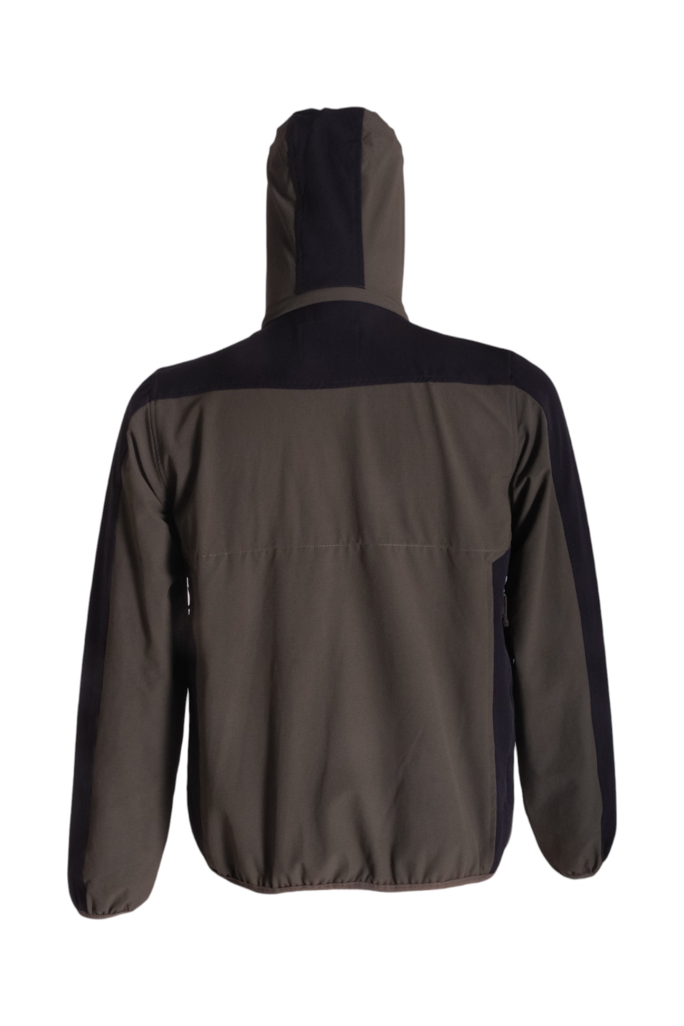 Giacca giubbino rip-stop elasticizzato idrorepellente con cappuccio staccabile carniere grande