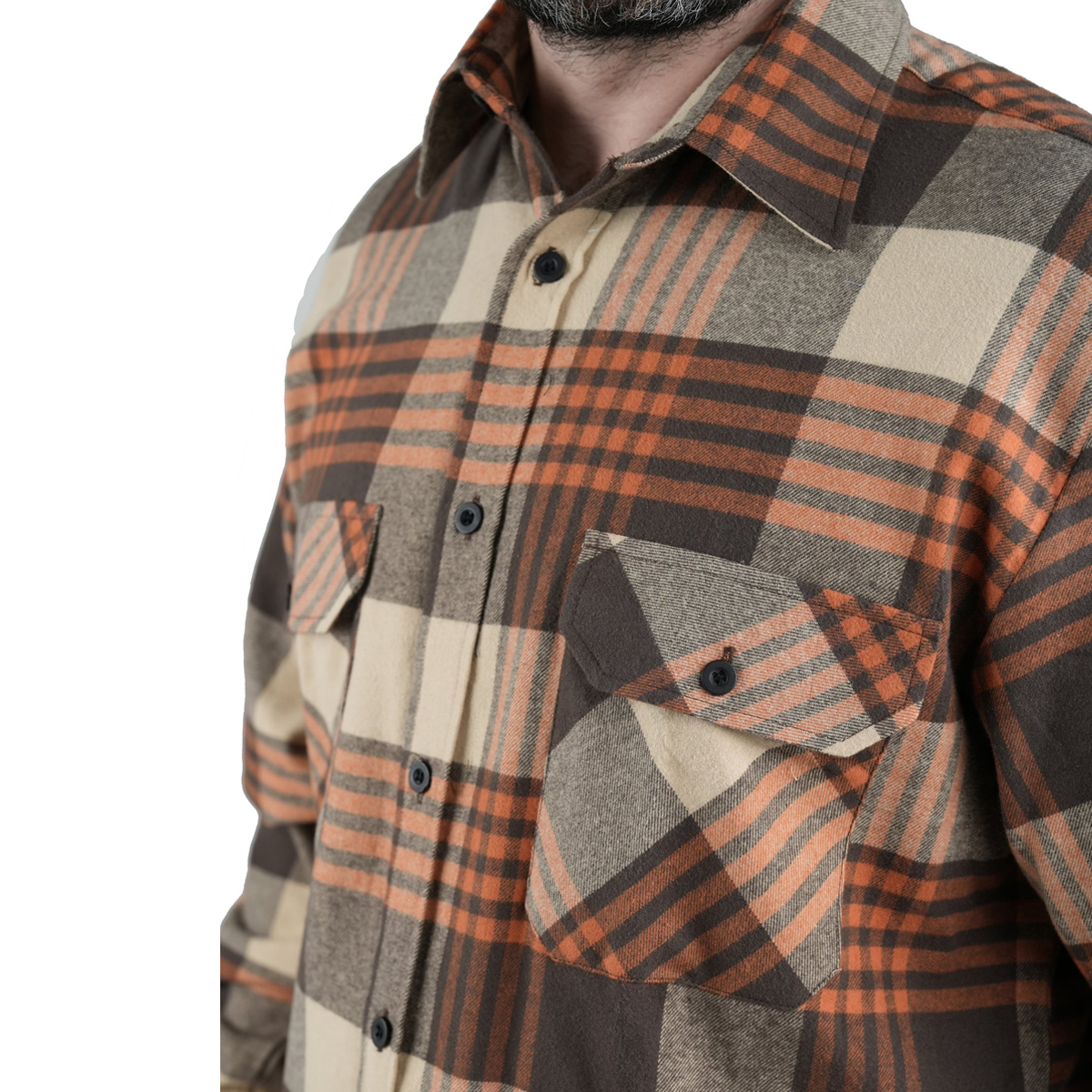 Camicia uomo montagna caccia flanella tasche invernale quadri boscaiolo