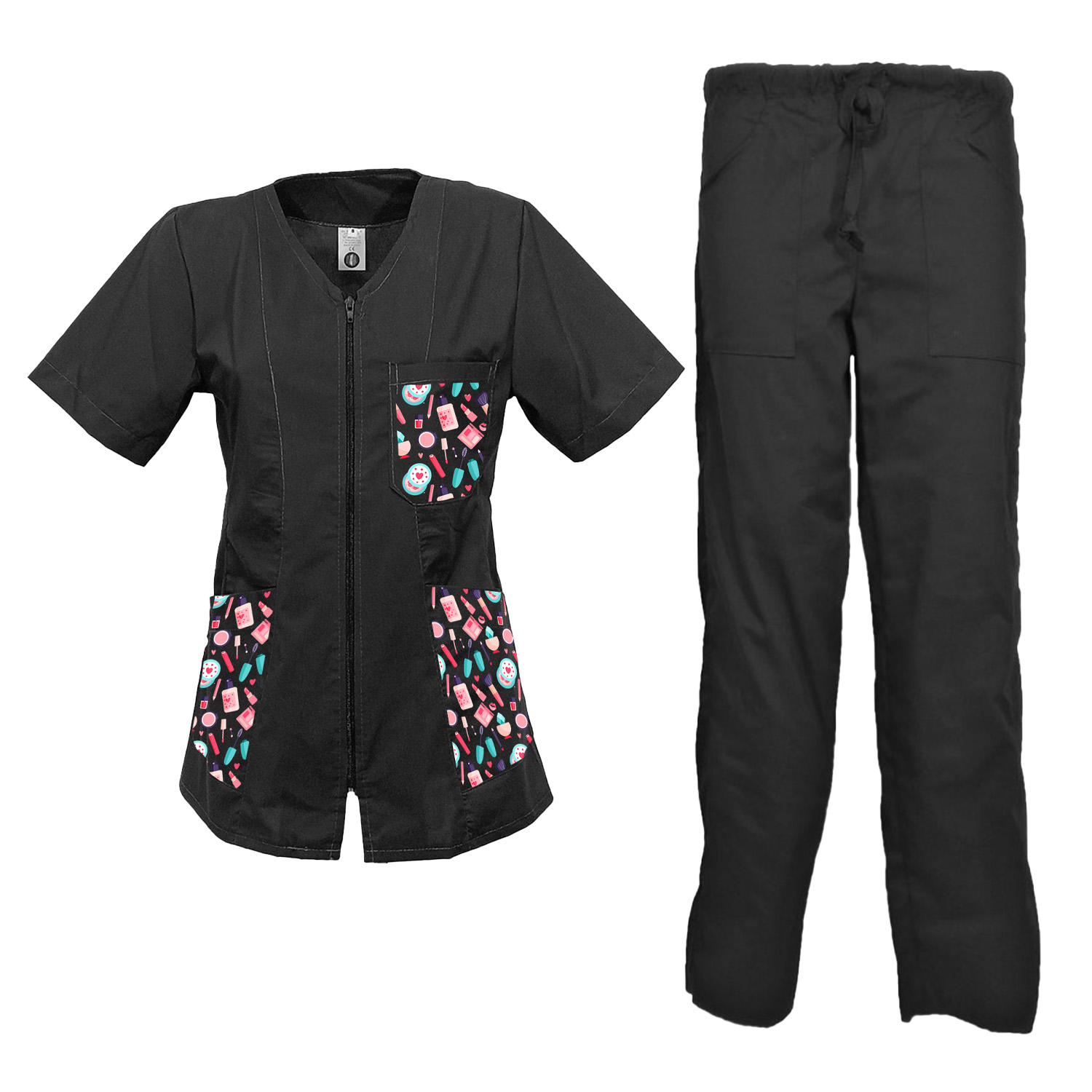 Divisa da Lavoro Donna Estetista Camice e Pantaloni Personalizzabili con Logo