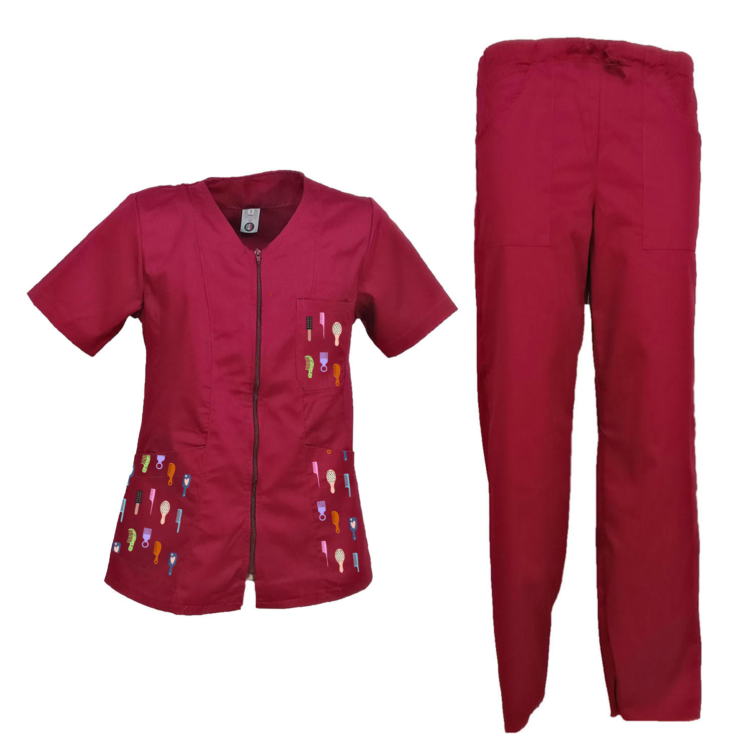 Divisa da Lavoro Donna Estetista Camice e Pantaloni Personalizzabili con Logo