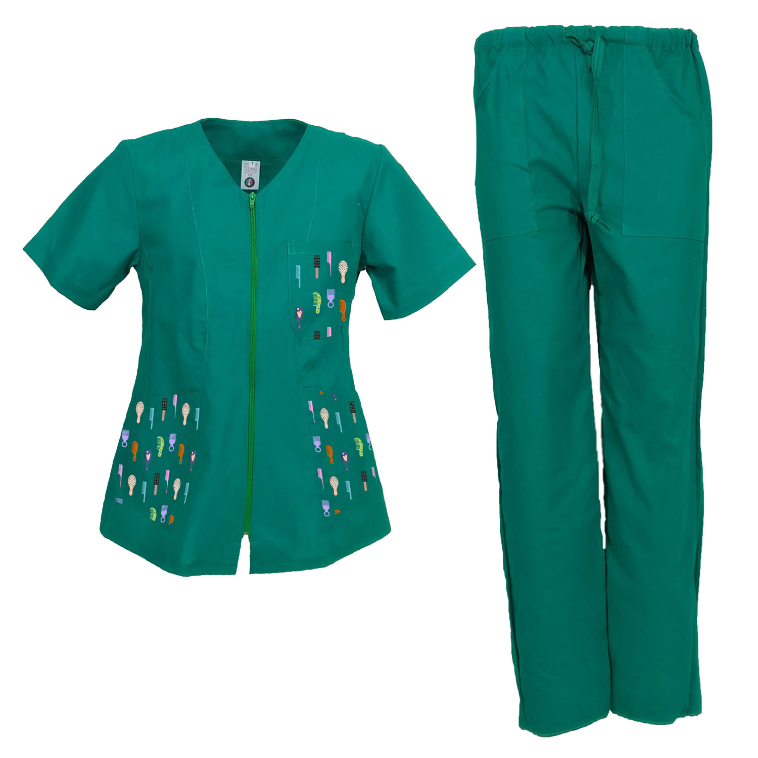 Divisa da Lavoro Donna Estetista Camice e Pantaloni Personalizzabili con Logo