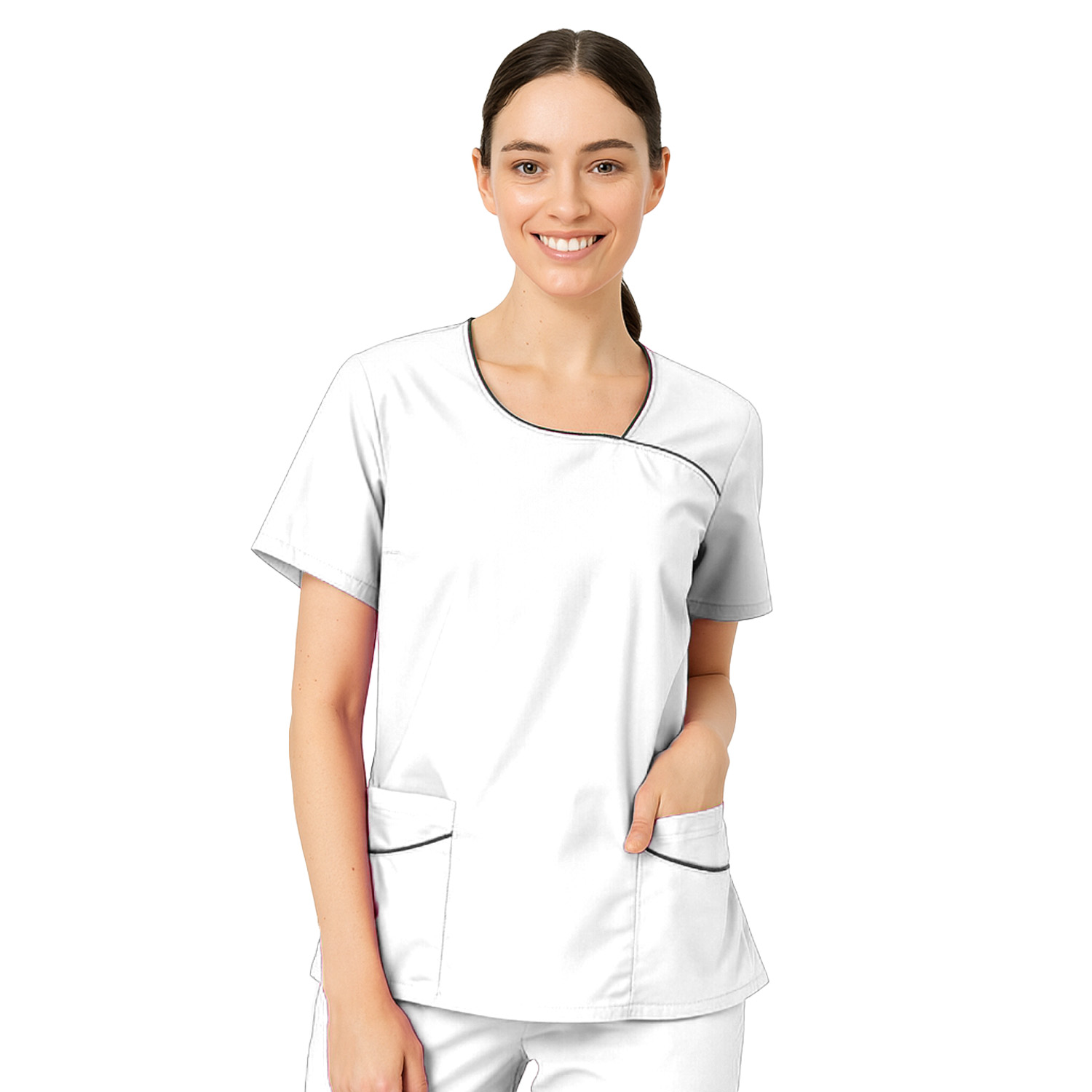 Casacca da Donna Professionale Traspirante a Mezze Maniche con profilo