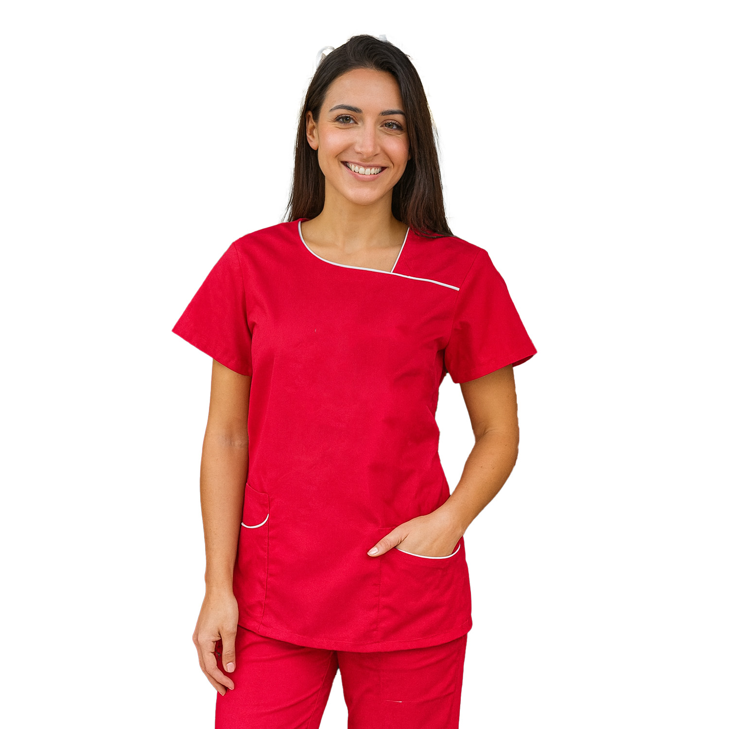 Casacca da Donna Professionale Traspirante a Mezze Maniche con profilo