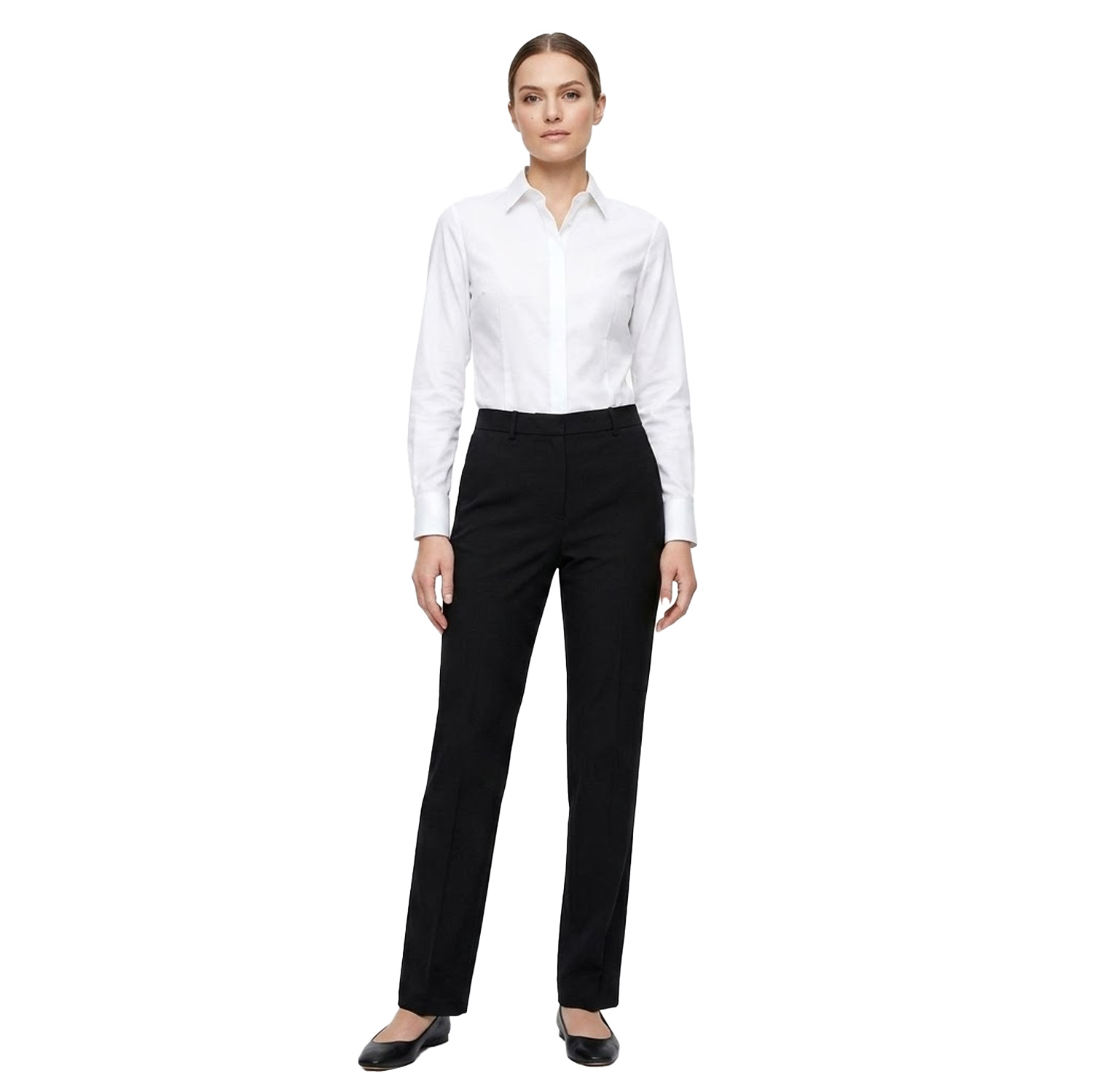 Pantalone Classico Donna Avvitato Nero Elegante Antipiega Professionale Fratelliditalia
