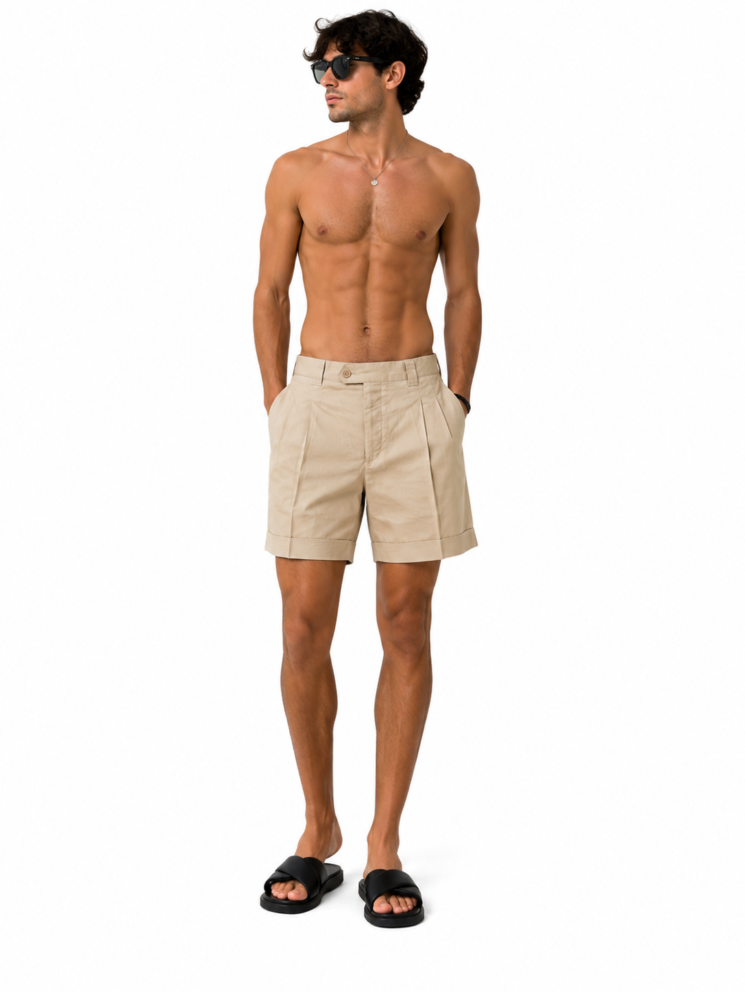 Bermuda pantaloncino short uomo estivo cotone sportivo mare tasche pesca
