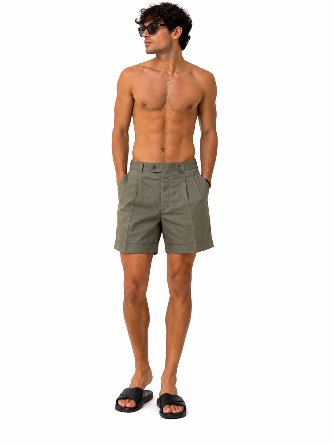 Bermuda pantaloncino short uomo estivo cotone sportivo mare tasche pesca