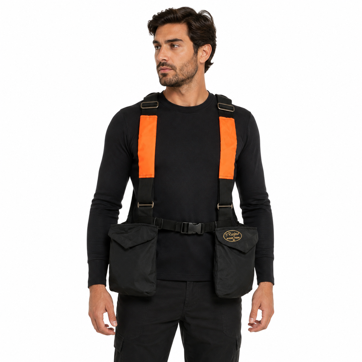 Trisacca arancio portabottiglia caccia tasche resistente abrasioni carniere - Personalizzabile con il tuo logo