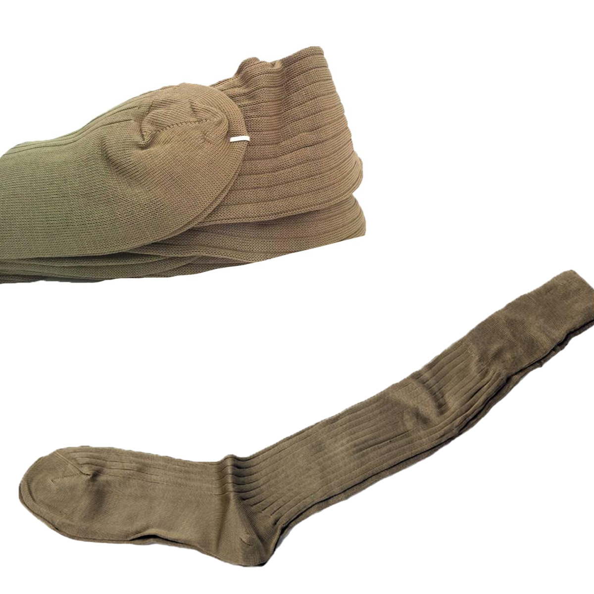 Calza lunga calzini kaki cotone