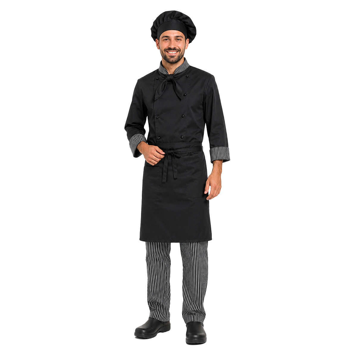 Divisa giacca pantalone cuoco cappello grembiule ristorante abiti chef lavoro