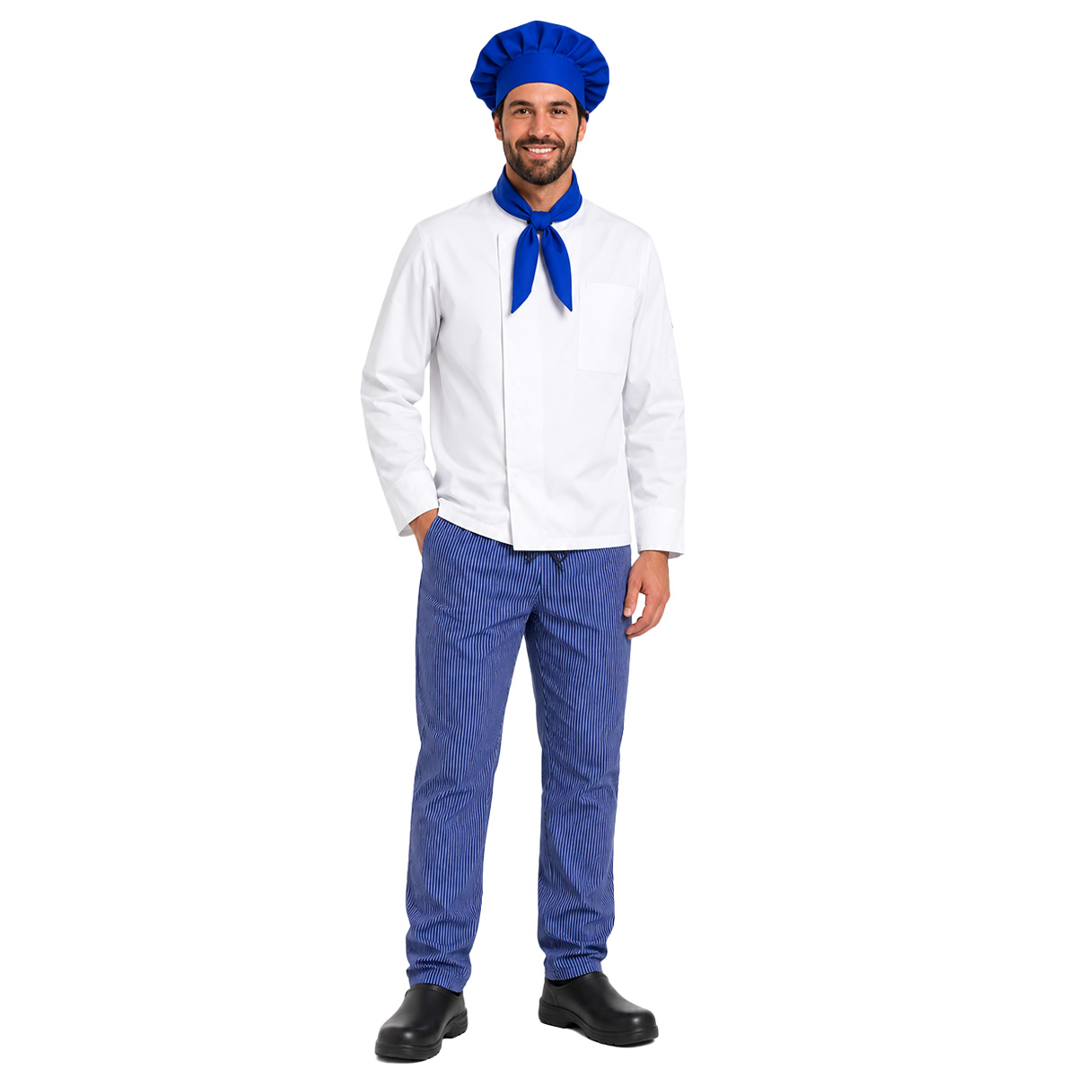Completo giacca pantalone cappello cuoco modello europeo