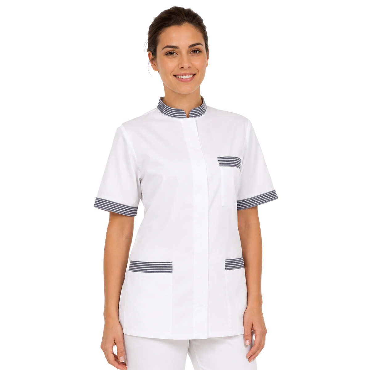 Casacca giacca donna chef cucina cuoca lavoro bar laboratorio zip mezze maniche - Personalizzabile con il tuo logo