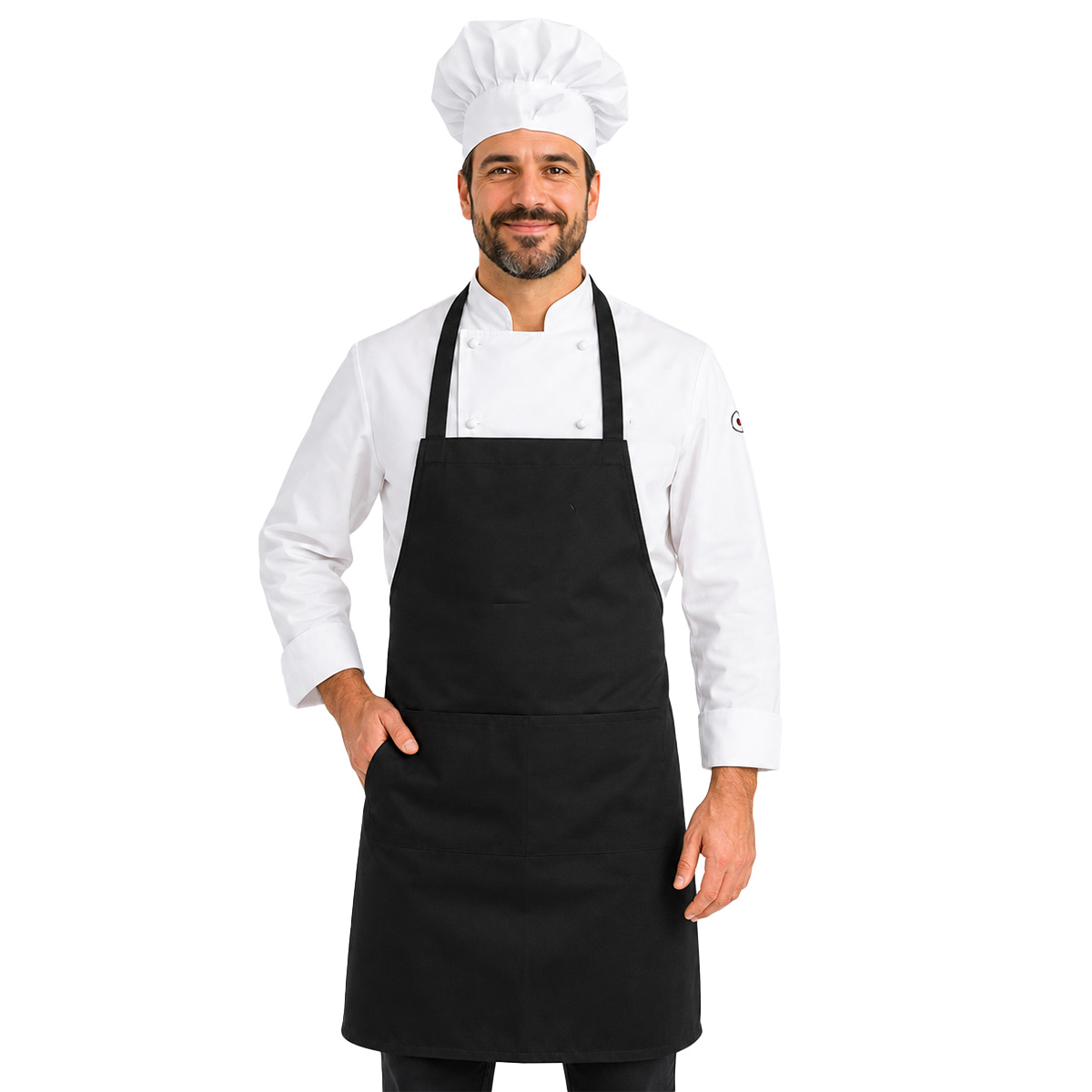 Completo Personalizzabile Kit Divisa Cucina e Scuola Alberghiera con Grembiule, Cappello e Casacca Chef