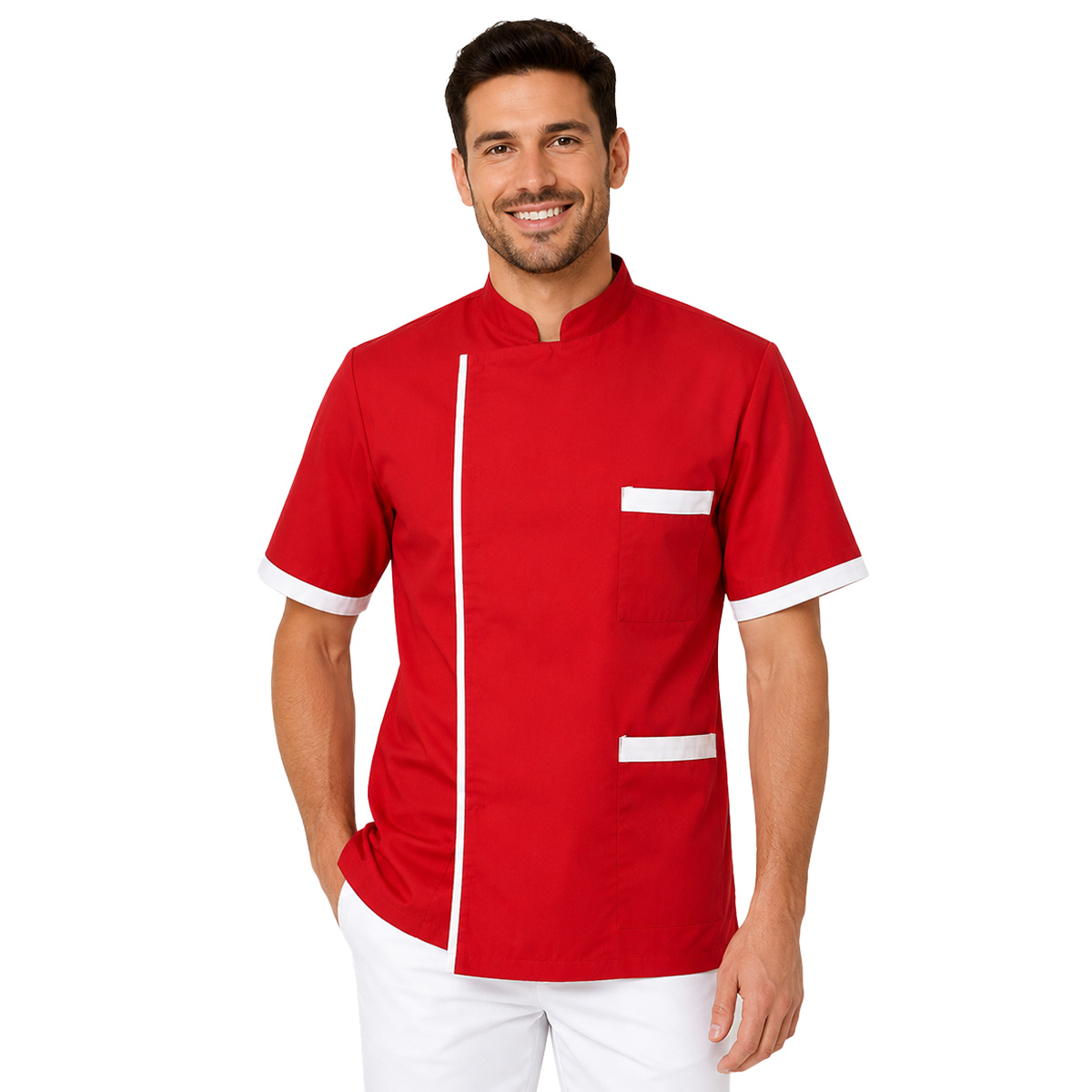 Casacca giacca pizzaiolo pizzeria mezze maniche cotone lavoro cuoco ristorante - Personalizzabile con il tuo logo