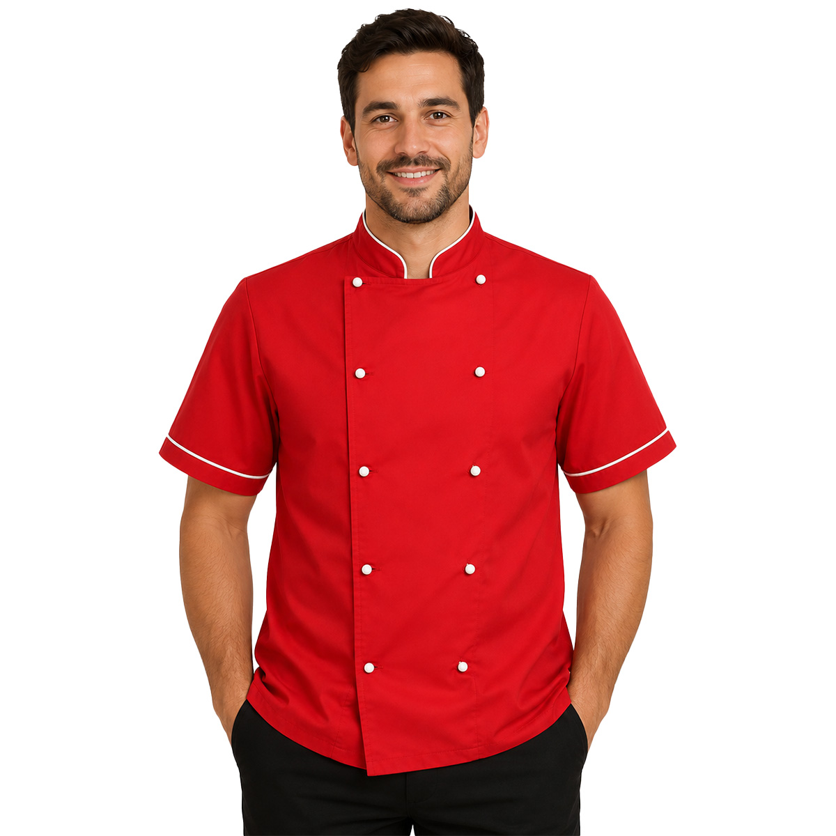 Giacca cuoco chef lavoro cucina ristorante estiva mezze maniche alimentari - Personalizzabile con il tuo logo