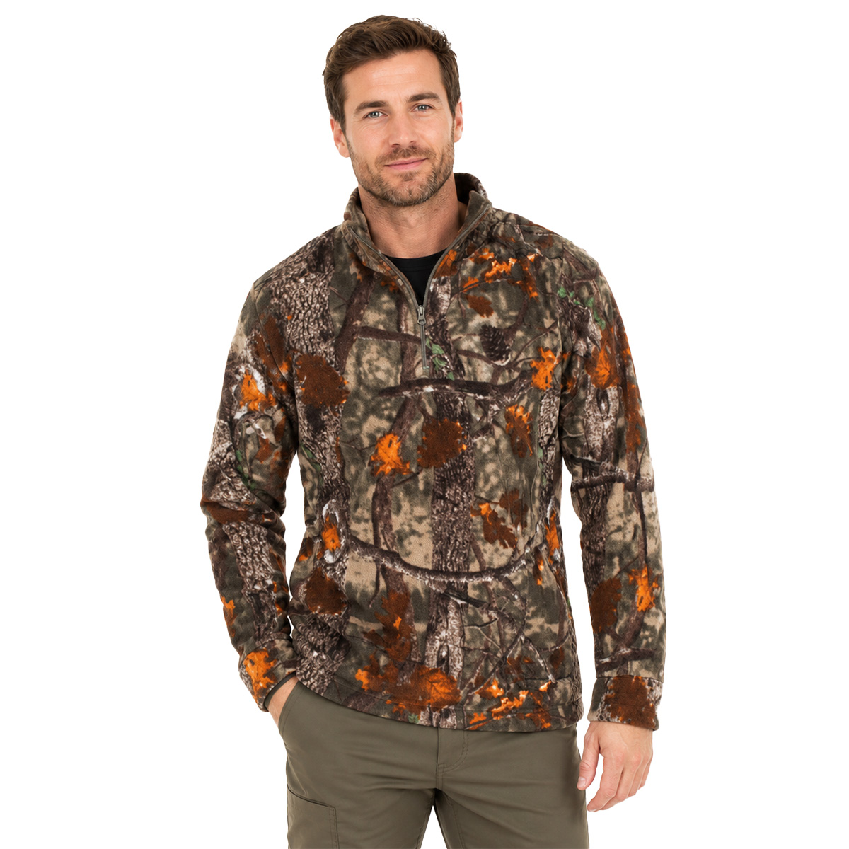 Maglione micropile caccia bosco morbido ultraleggero termico montagna uomo