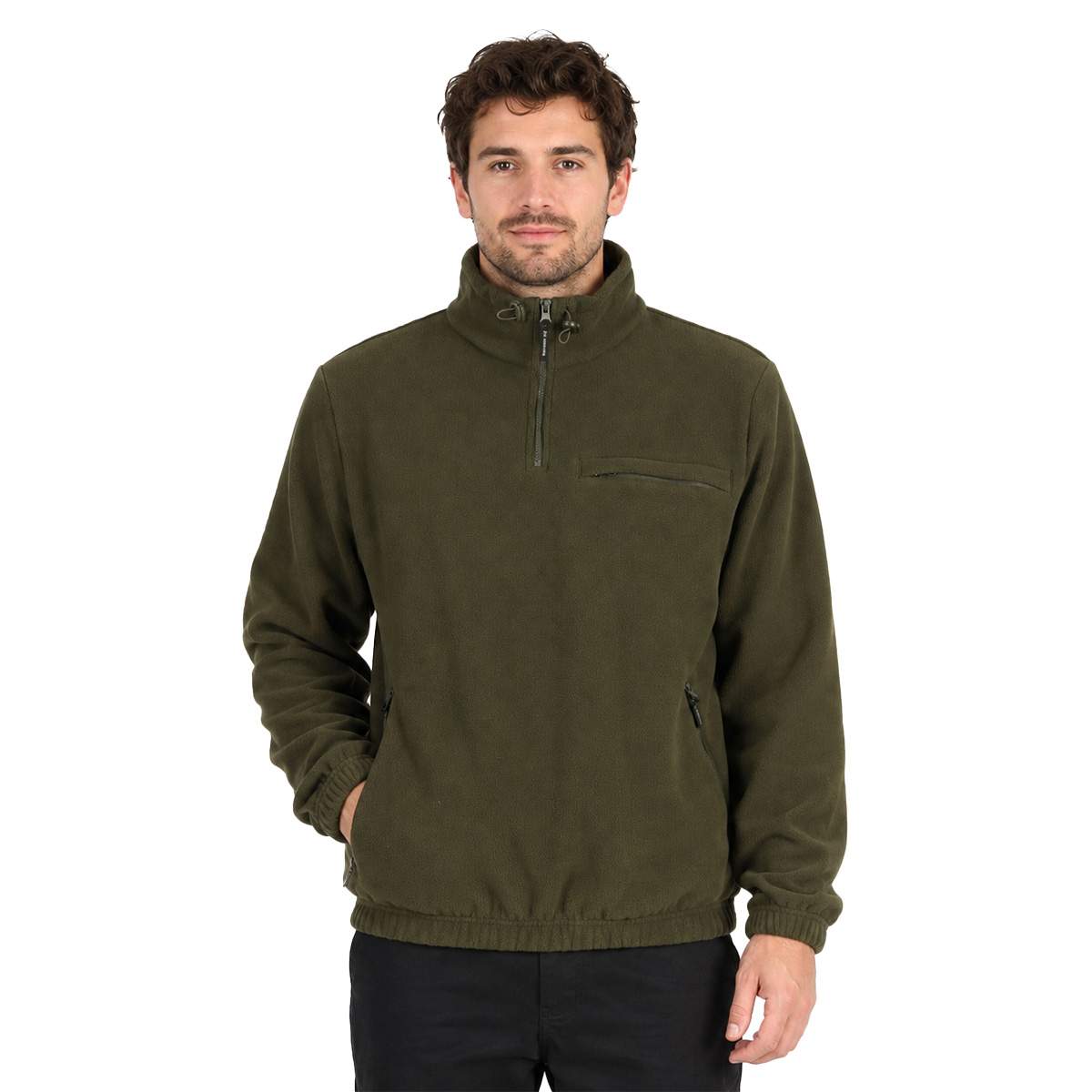 Maglia maglione in pile caccia uomo bosco verde neve sportivo caldo tasche - Personalizzabile con il tuo logo